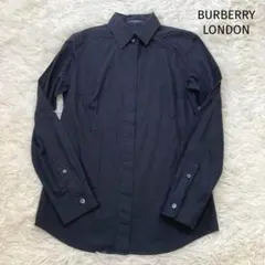 バーバリーロンドン♡シャツ　ホースマーク　ストライプ　大きいサイズ　40 黒