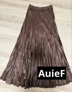 ✴︎新品✴︎ AuieF 光沢感 プリーツ　スカート ロング　ブラウン　アウィーエフのサムネイル