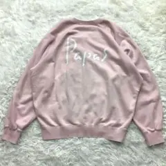 パパス カーディガン メンズ ビッグロゴ ボタン 春物 ピンク 人気