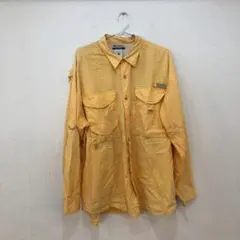 コロンビア Columbia 長袖シャツ【L】 イエロー ワークシャツ