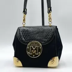 極美品 Metro City クロコ ゴールド金具 ショルダーバッグ　f594のサムネイル