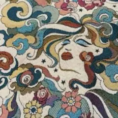 残り僅か‼️ フランス ジャガード　生地　ターコイズカラーの女