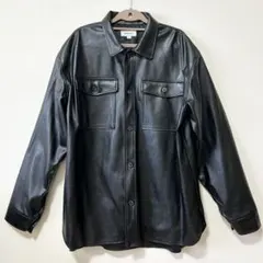 美品　メンズ　アウター　ジャケット　フェイクレザー　黒　コロニー　L 高見え