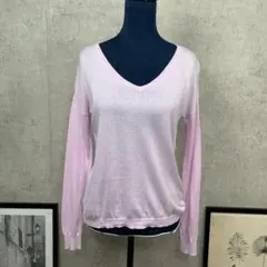 MERCURYDUO ニット セーター Vネック Free ピンク 無地