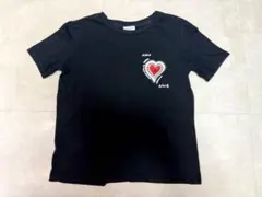ZARA ザラ　ハート　ロゴ　Tシャツ　ブラック　黒　トップス　Sサイズのサムネイル