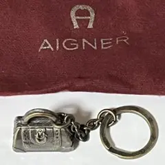 【新品未使用】AIGNER アイグナー バッグ型チャーム キーホルダー ポーチ付
