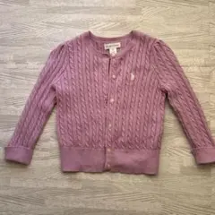 ラルフローレン 24M ケーブルニットカーディガン パープル 紫90cm