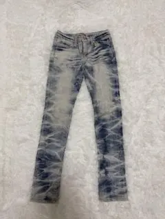 【美品】 W.a.z.p タイダイ風 総柄スキニーデニム ジーンズ ウエスト61のサムネイル