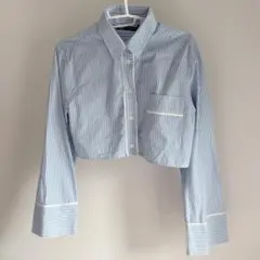 ZARA ストライプシャツ　クロップド丈のサムネイル