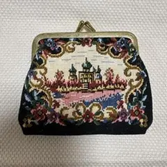 ゴブラン織　がま口財布　ポーチ