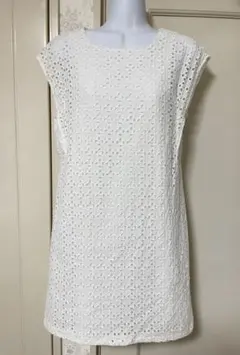 ZARA BASIC コットンカットワークレースワンピース