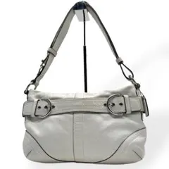 美品　COACH コーチ　ショルダーバッグ　レザー　ホワイト　ソーホー　ホーボー