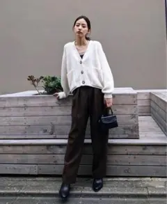 MOUSSY ハイウエスト ストレートパンツ ワイドパンツ