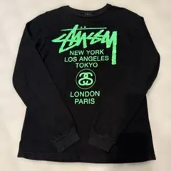 Stussy ステューシー ロンT 長袖 緑 黒 シャツ Tシャツ