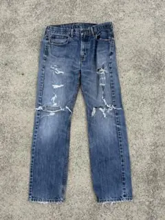 Levi's ダメージ加工 ブルーデニム ストレート