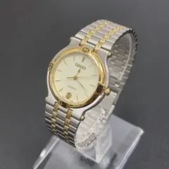【美品】GUCCI グッチ 9000M コンビ デイト アイボリー文字盤 不動品