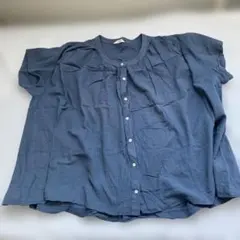 soulberry ダークブルー 半袖ボタンシャツ　4L
