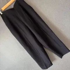 ミラオーウェン　黒　ハイウエストワイドパンツ　リネンS ブラックMilaOwen