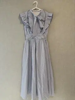 【新品未使用】tocco closetフリルリボン付きストライプワンピース