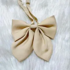 キッズ　ベージュ　スクールリボン　制服リボン