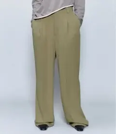スラックスパンツ「6（ROKU）」コットンレーヨン タックパンツ 34