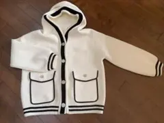 フード　ジャケット　パーカー　 アウター カーディガン　オフホワイト　Fサイズ