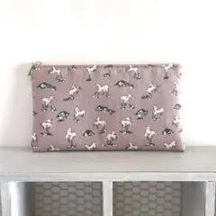 リバティ＊ホィッスラー(ピンク) 通帳ケース　ポーチ　ハンドメイド