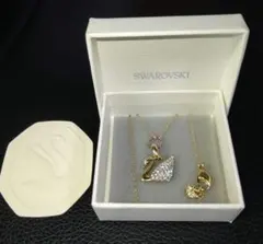 スワロフスキー ネックレス スワン グラデーション 正規品 極美品 箱付 