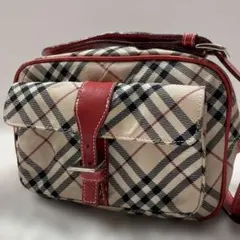 美品✨バーバリーブルーレーベル　ノバチェック　ショルダーバッグ レザーロゴ