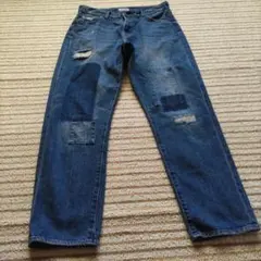 パッチワークダメージデニムパンツ