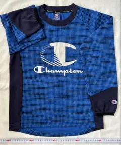 美品 ☆ チャンピオン 長袖tシャツ 綿×ポリ150cm ブルー