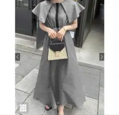 配色パイピングビックカラーフレアワンピース[jh53] グレイル　GRL