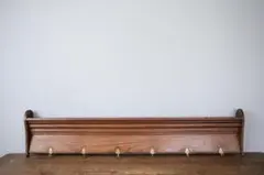 フランスアンティーク木製ウォールフック/シェルフ/壁掛けラック(90-126-2