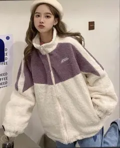 DEVICE オーバーサイズフリースジャケット パープルお値下げ