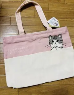 新品　ねこのイラスト付き　トートバッグ