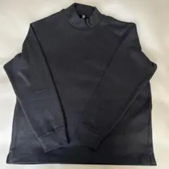 ユニクロ　チャーコールグレー モックネック長袖カットソー XL