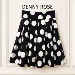 DENNY ROSE デニーローズ ドット柄フレアスカート タックスカート 42のサムネイル