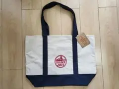 Trader Joe's トートバッグ 大きめ ホワイト/ネイビー