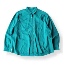 90s USA製 シャモアクロスシャツ ターコイズ
