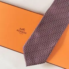 エルメス HERMES ネクタイ ワインレッド H織りタイ ファソネH H柄