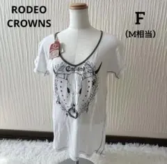 新品未使用タグ付　ロデオクラウンズ Tシャツ カットソー　半袖 白　M相当