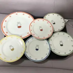 ミッフィー イラスト入り 皿 6枚セット　レトロ