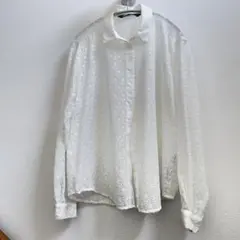 Zara レース ホワイトシャツ 長袖　ブラウス