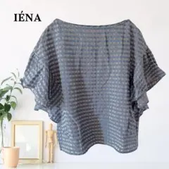zC2191【FREE】IÉNA シャツ/ブラウス ギンガムチェック フリル袖