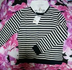 ビジュー付きボーダーシャツ