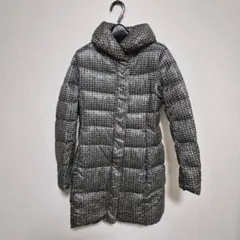 良品 ユニクロ UNIQLO ツイード調ウルトラライトダウンコート S 総柄