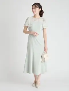 チュールエンブロイダリーマーメイドドレス ミント 36