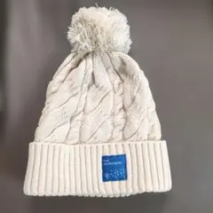 アイボリー ケーブル編み ニット帽