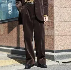 Cale / 8W高密度コール素材 1タックパンツ