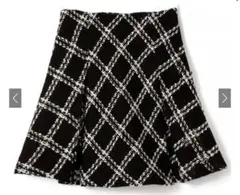 GRL ダイヤチェック柄ツイードフレアミニスカート